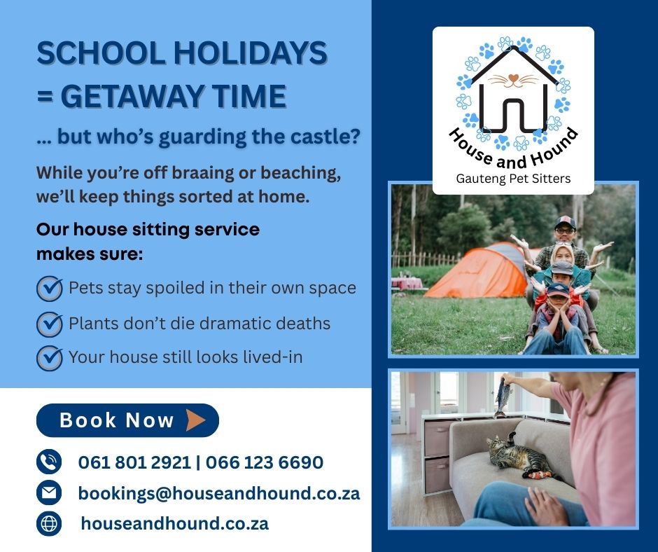 March School Holidays House sitting Ad
